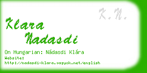klara nadasdi business card
